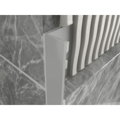 Light Grey PVC 8mm Square Edge Tile Trim 2.5m