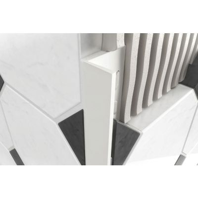 White PVC 8mm Square Edge Tile Trim 2.5m