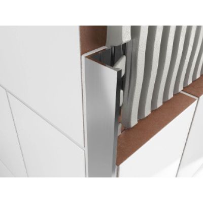 Shiney Chrome 10mm Square Edge Tile Trim 2.5m