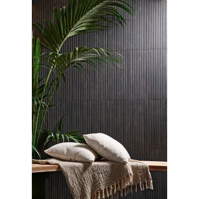 Ribbon Black (Ribbed Wood Look) Rectified Porcelain 60 x 120cm