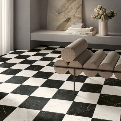 Livingstone Nero & Marmi Carrara Chequered 30x30cm