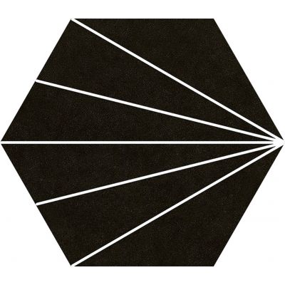 Compostela Hex Nero 22.5 x 25.9cm