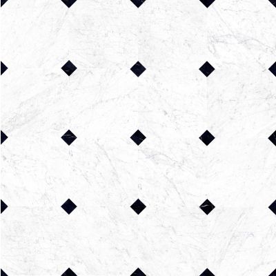 Marmi Carrara Octagon 30x30cm (Livingstone Nero Insert 5x5cm)