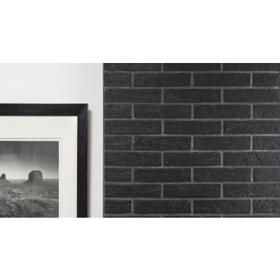 New York Black Brick Effect Tile 6x25cm