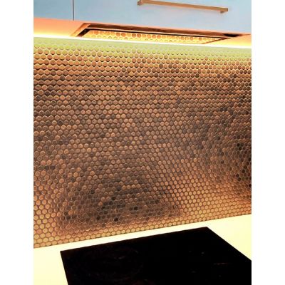 Penny Stone Glass Gold Mosaic 28.6 x 28.6cm