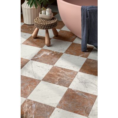 Francia Rosso & Marmi Carrara Chequered 30x30cm