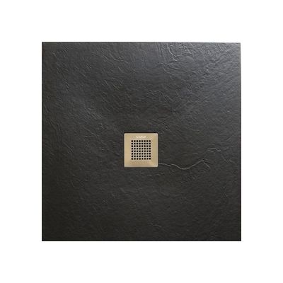SolidSoft SQUARE BLACK Flexible Shower Tray SQUARE DRAIN (Various Sizes Available)