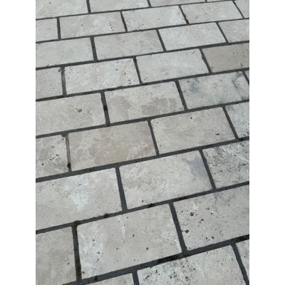 Tivoli Light Travertine Paver - Tumbled 15x30cm 